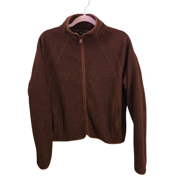 Athleta Stroll Fleece Full Zip Mahogany Pockets 2022 Size M - Picture 2 of 8